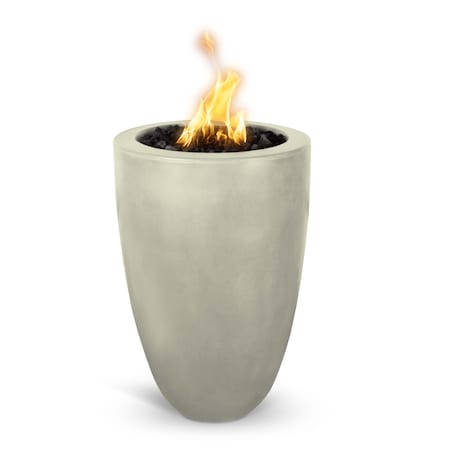 The Outdoor Plus 22 Round Castillo Fire Pillar - GFRC Concrete - Ash - Match Lit - Natural Gas OPT-CSTO22AD-ASH-NG